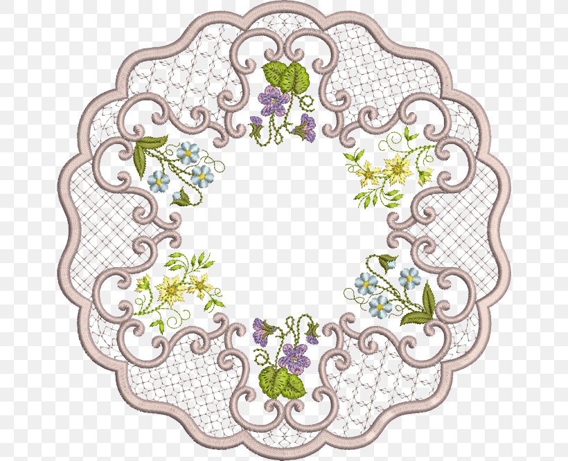 Doily Machine Embroidery Tatting Cutwork, PNG, 656x666px, Doily, Area, Border, Crochet, Cutwork Download Free
