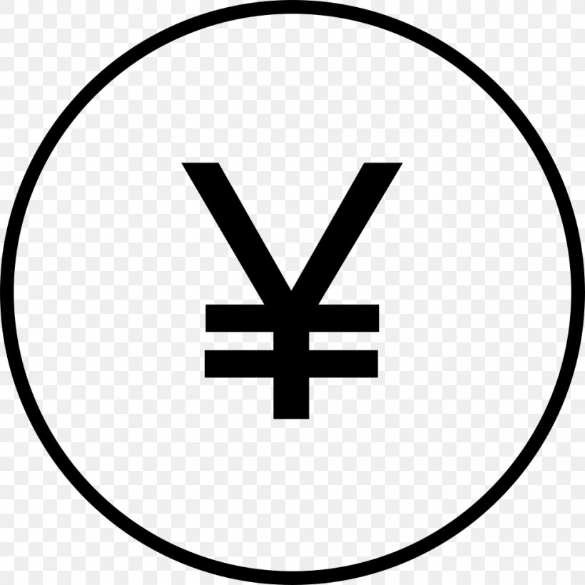 Japanese Yen Yen Sign Pound Sterling Euro Currency, PNG, 980x980px, Japanese Yen, Area, Black, Black And White, Brand Download Free