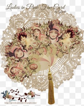 Fan - Floral Design Paper Hand Fan Jewellery PNG
