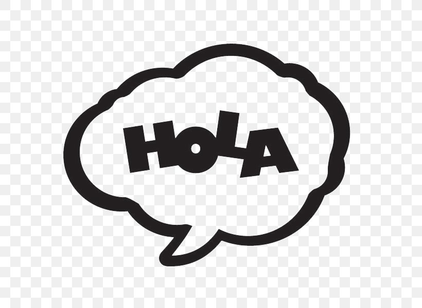 Text Comics Speech Balloon Drawing ¡Hola!, PNG, 600x600px, Text, Area, Black And White, Brand, Cartoon Download Free