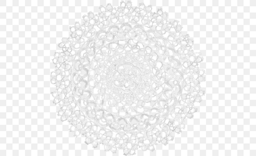 Doily Circle Place Mats Point, PNG, 500x500px, Doily, Area, Black And White, Lace, Line Art Download Free