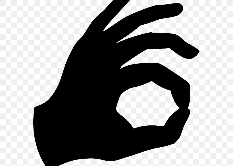 Gesture Thumb Signal OK Finger Clip Art, PNG, 585x585px, Gesture, Artwork, Baby Sign Language, Black And White, Finger Download Free