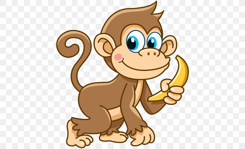 Monkey Drawing Clip Art, PNG, 500x500px, Monkey, Animal Figure, Artwork, Big Cats, Black And White Download Free