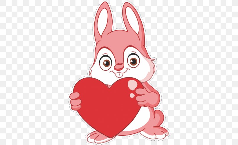 Vector Graphics Heart Cuteness Rabbit Valentine's Day, PNG, 500x500px, Watercolor, Cartoon, Flower, Frame, Heart Download Free