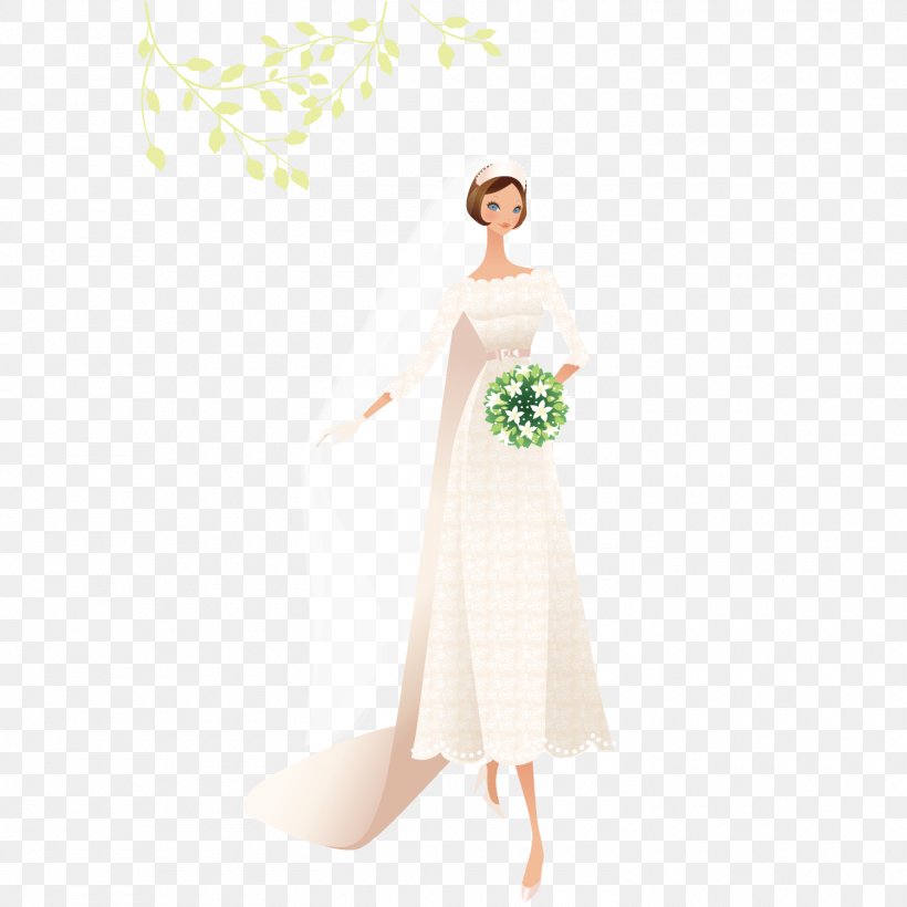 Wedding Invitation Bride Contemporary Western Wedding Dress, PNG, 1500x1500px, Watercolor, Cartoon, Flower, Frame, Heart Download Free