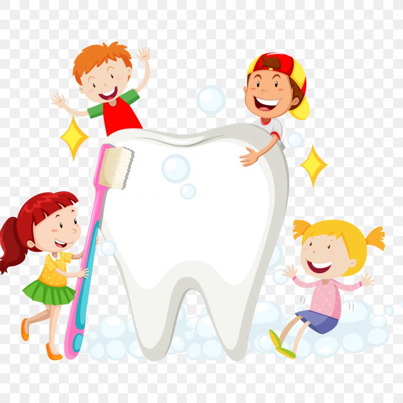 Children Brush Their Teeth, PNG, 1000x1000px, Watercolor, Cartoon, Flower, Frame, Heart Download Free