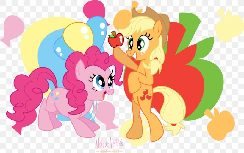 Pony Pinkie Pie Applejack Fluttershy, PNG, 1024x641px, Watercolor, Cartoon, Flower, Frame, Heart Download Free