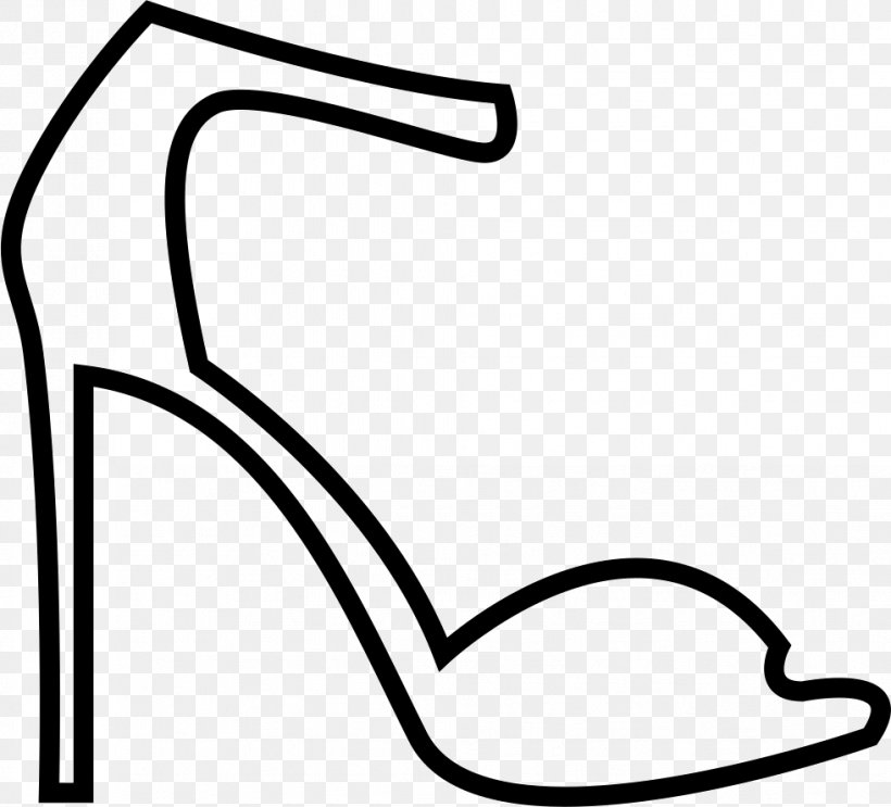 High-heeled Shoe Clip Art, PNG, 981x890px, Shoe, Area, Black, Black And White, Cdr Download Free