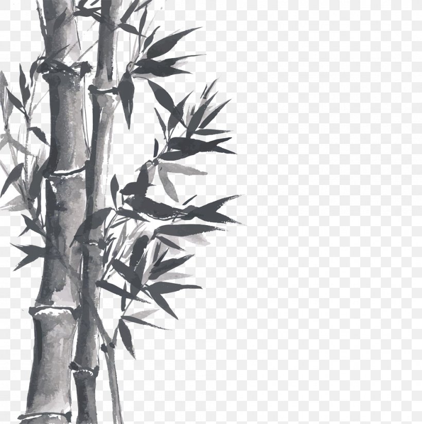 Ink Wash Painting Drawing Inkstick Royalty-free, PNG, 993x1000px, Ink Wash Painting, Black And White, Branch, Drawing, Inkstick Download Free