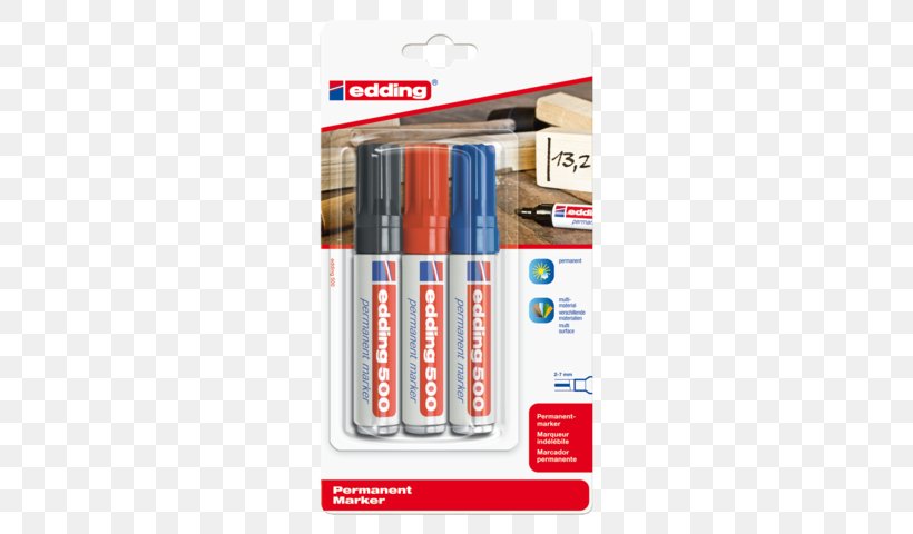 Permanent Marker Marker Pen Edding Blister Pack, PNG, 640x480px, Permanent Marker, Blister Pack, Brand, Color, Edding Download Free