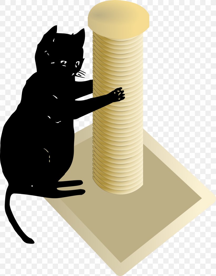 Black Cat Kitten Scratching Post Clip Art, PNG, 1878x2400px, Cat, Black Cat, Carnivoran, Cat Like Mammal, Claw Download Free