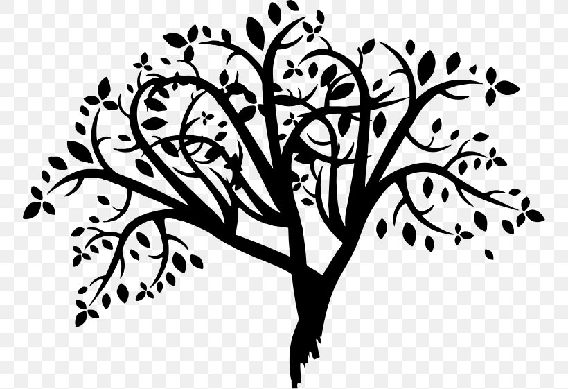 Tree Silhouette Clip Art, PNG, 754x561px, Tree, Art, Artwork, Black And White, Branch Download Free