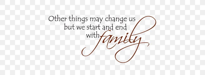 Wall Decal Other Things May Change Us, But We Start And End With The Family. Sticker, PNG, 500x300px, Wall Decal, Brand, Calligraphy, Family, Home Download Free