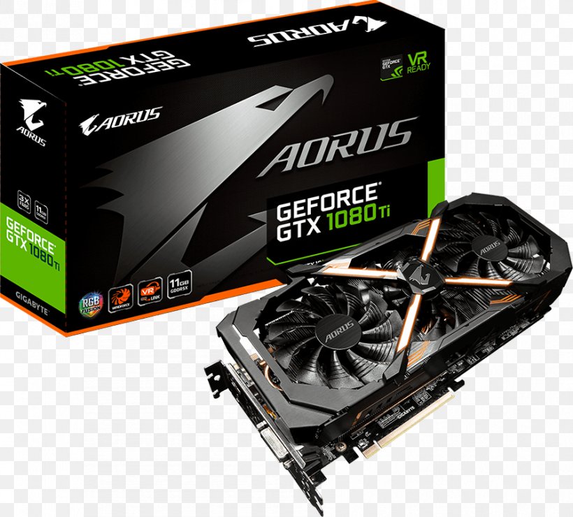 Graphics Cards & Video Adapters NVIDIA AORUS GeForce GTX 1080 Ti Xtreme Edition 11G NVIDIA AORUS GeForce GTX 1080 Ti 11G Gigabyte Technology 英伟达精视GTX, PNG, 892x805px, Graphics Cards Video Adapters, Aorus, Cable, Computer Component, Computer Cooling Download Free