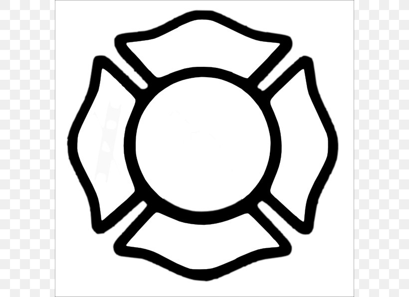 Maltese Cross Firefighter Fire Department Clip Art, PNG, 600x596px, Maltese Cross, American Red Cross, Area, Black And White, Cross Download Free