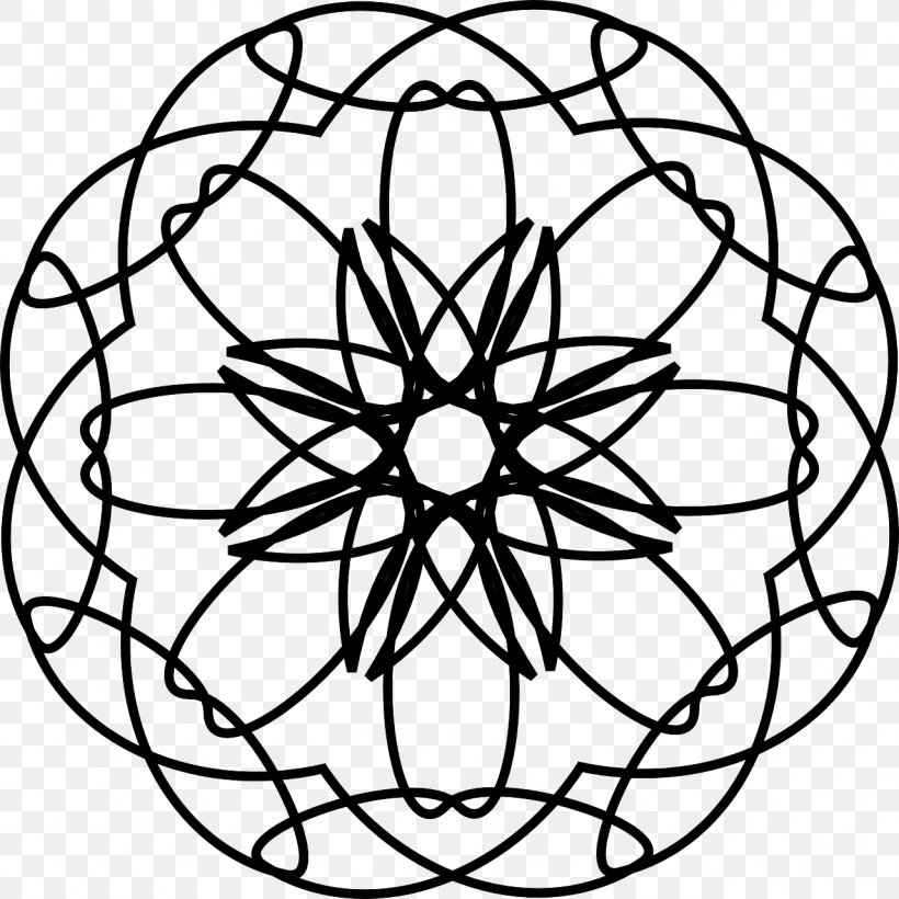 Mandala Overlapping Circles Grid Wikimedia Commons Ornament, PNG, 1280x1280px, Mandala, Area, Art, Black And White, Coloring Book Download Free