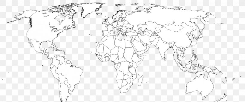 World Map Blank Map Globe, PNG, 1512x632px, World Map, Area, Artwork, Black And White, Blank Map Download Free