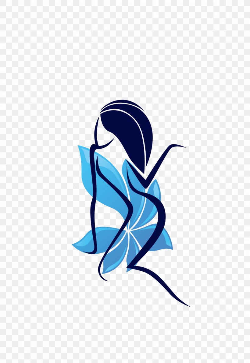 Woman Silhouette Human Body Illustration, PNG, 1150x1672px, Woman, Art, Blue, Blue Hair, Drawing Download Free