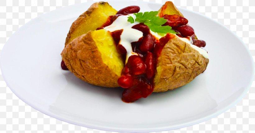 Baked Potato Vegetarian Cuisine Stuffing Baked Beans Chili Con Carne, PNG, 885x463px, Baked Potato, Baked Beans, Baking, Breakfast, Chili Con Carne Download Free