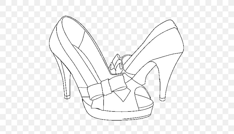 High-heeled Shoe Coloring Book Drawing, PNG, 600x470px, Watercolor, Cartoon, Flower, Frame, Heart Download Free