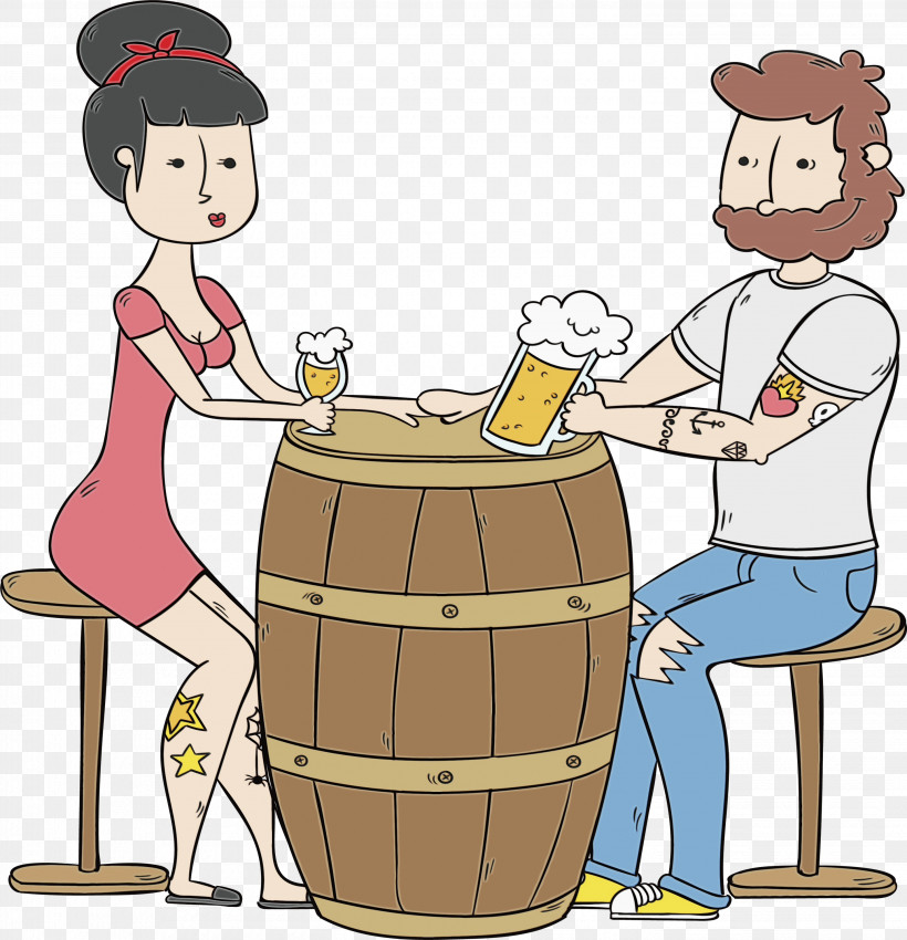 Cartoon Conversation, PNG, 2891x3000px, Watercolor, Cartoon, Conversation, Paint, Wet Ink Download Free