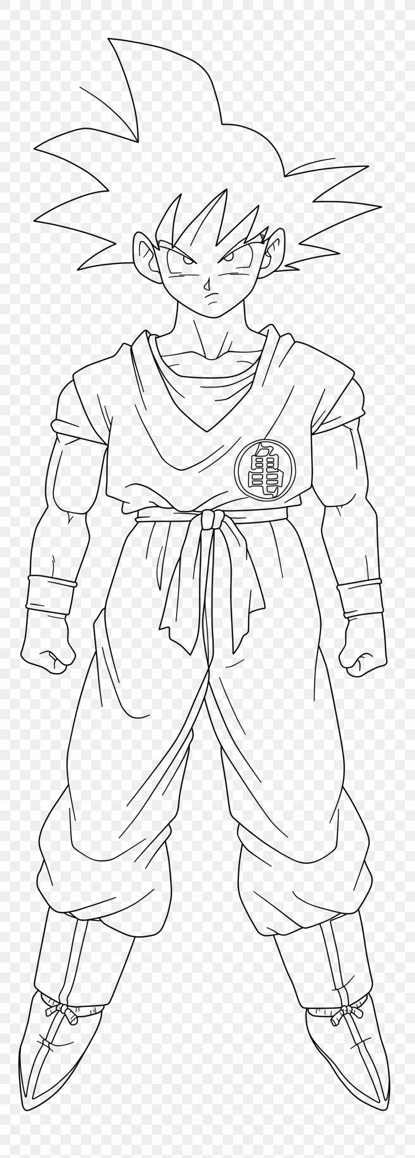 Goku Line Art Majin Buu Gotenks Vegeta, PNG, 1600x4462px, Goku, Arm, Artwork, Black And White, Costume Design Download Free