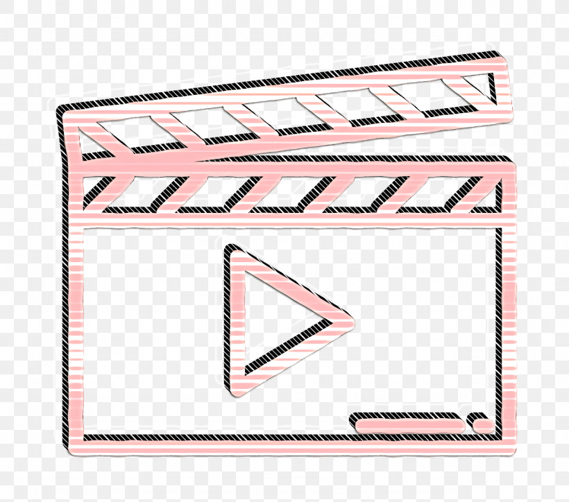 Clapperboard Icon Movie  Film Icon, PNG, 1282x1132px, Clapperboard Icon, Line, Movie Film Icon, Pink, Rectangle Download Free