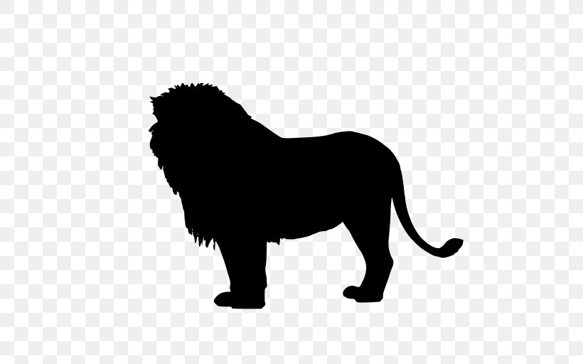 Lion Vector Graphics Silhouette Illustration Image, PNG, 512x512px, Lion, Animal Figure, Big Cats, Black, Carnivore Download Free