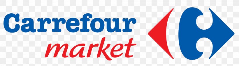 Logo Brand Carrefour Market Supermarket, PNG, 2000x555px, Logo, Area, Blue, Brand, Carrefour Download Free