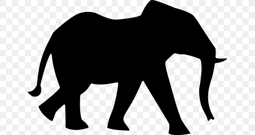 African Elephant Elephantidae Silhouette Clip Art, PNG, 640x433px, African Elephant, Asian Elephant, Big Cats, Black, Black And White Download Free