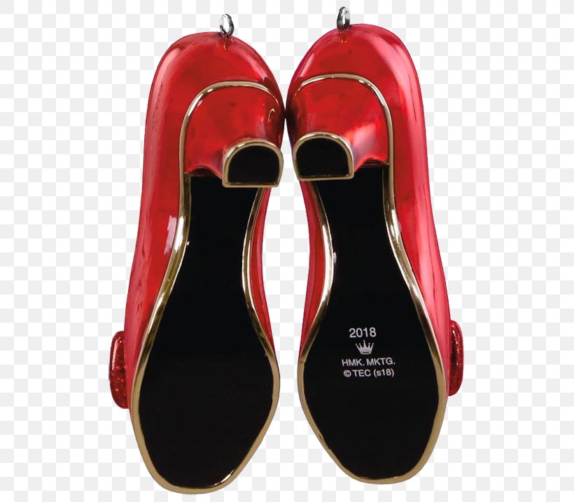 Ruby Slippers Shoe Sandal Christmas Ornament, PNG, 550x716px, 2018, Slipper, Christmas Ornament, Footwear, Hallmark Cards Download Free