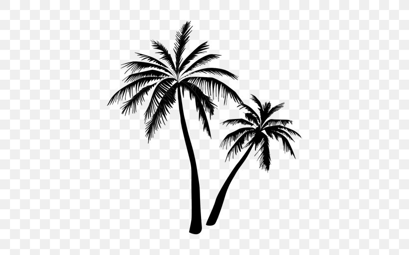 Arecaceae Tree Clip Art, PNG, 512x512px, Arecaceae, Arecales, Black And White, Borassus Flabellifer, Branch Download Free