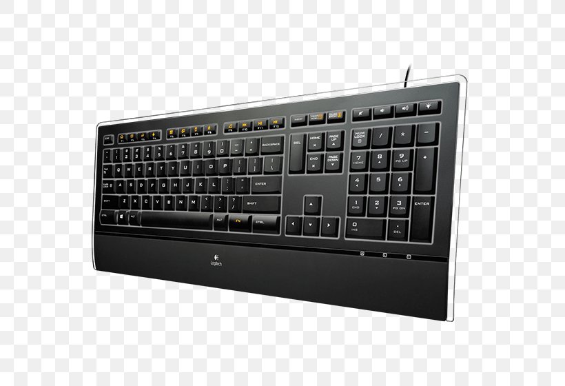 Computer Keyboard Computer Mouse Logitech Illuminated Keyboard K740 AZERTY, PNG, 652x560px, Computer Keyboard, Azerty, Computer Component, Computer Hardware, Computer Mouse Download Free