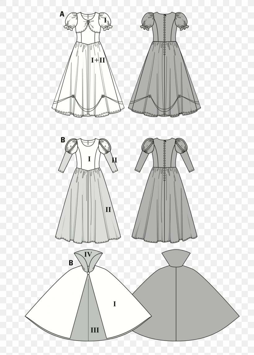 Burda Style Gown Dress Costume Pattern, PNG, 1286x1800px, Burda Style, Artwork, Black And White, Butterick Publishing Company, Clothes Hanger Download Free