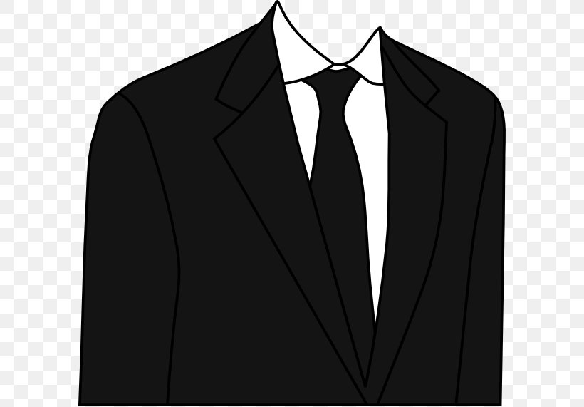 Suit Necktie Clip Art, PNG, 600x571px, Suit, Black, Black And White, Clothing, Coat Download Free