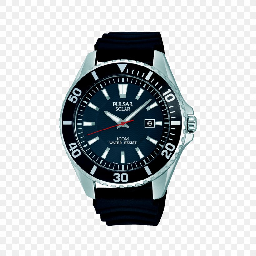 Pulsar Diving Watch Bracelet Men's Watch, PNG, 1000x1000px, Watercolor, Cartoon, Flower, Frame, Heart Download Free