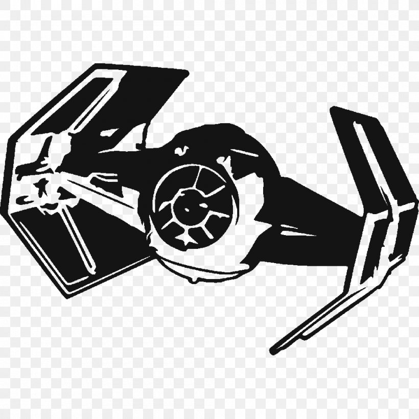 Star Wars: TIE Fighter Anakin Skywalker Star Wars: X-Wing Miniatures Game Decal, PNG, 1000x1000px, Star Wars Tie Fighter, Anakin Skywalker, Automotive Design, Black, Black And White Download Free
