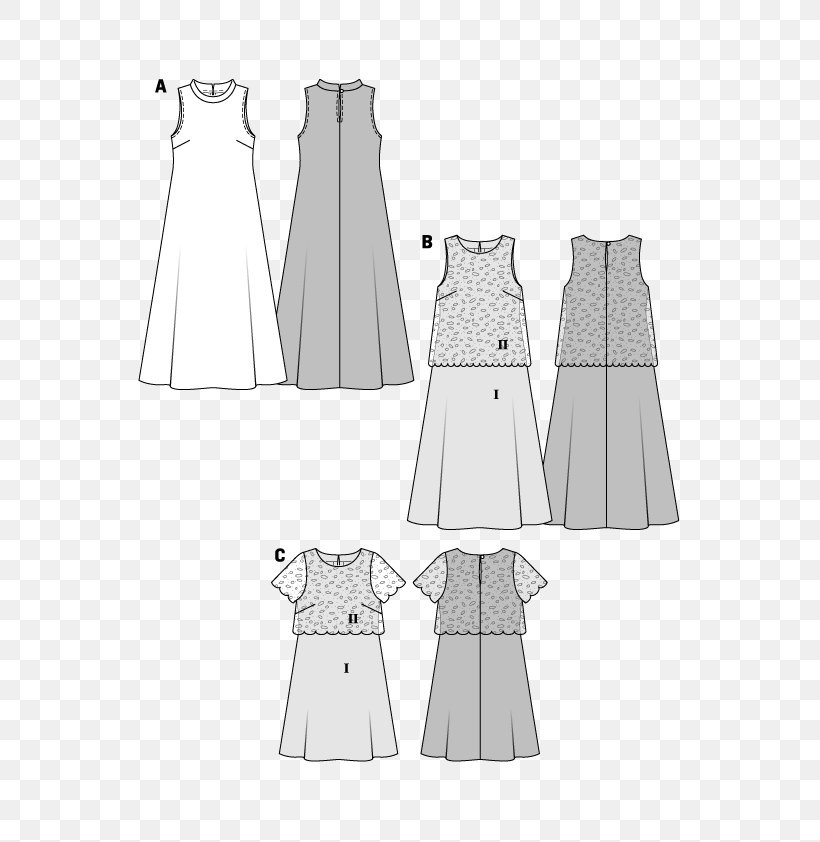 Dress Burda Style Textile Clothing Pattern, PNG, 595x842px, Dress, Aline, Black And White, Burda Style, Clothes Hanger Download Free