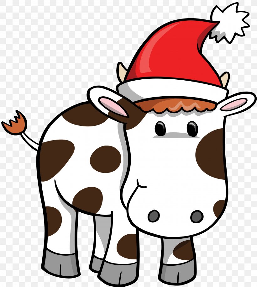 Cattle Santa Claus Christmas Zazzle Clip Art, PNG, 3102x3464px, Cattle, Artwork, Cattle Like Mammal, Christmas, Christmas And Holiday Season Download Free