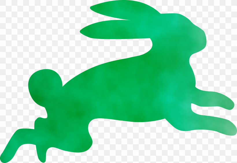 Green Animal Figure Toy, PNG, 3000x2069px, Easter Bunny, Animal Figure, Easter Day, Green, Paint Download Free