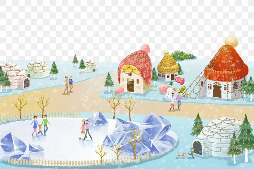 Lidong Winter Christmas Illustration, PNG, 2992x1990px, Lidong, Amusement Park, Art, Cartoon, Christmas Download Free
