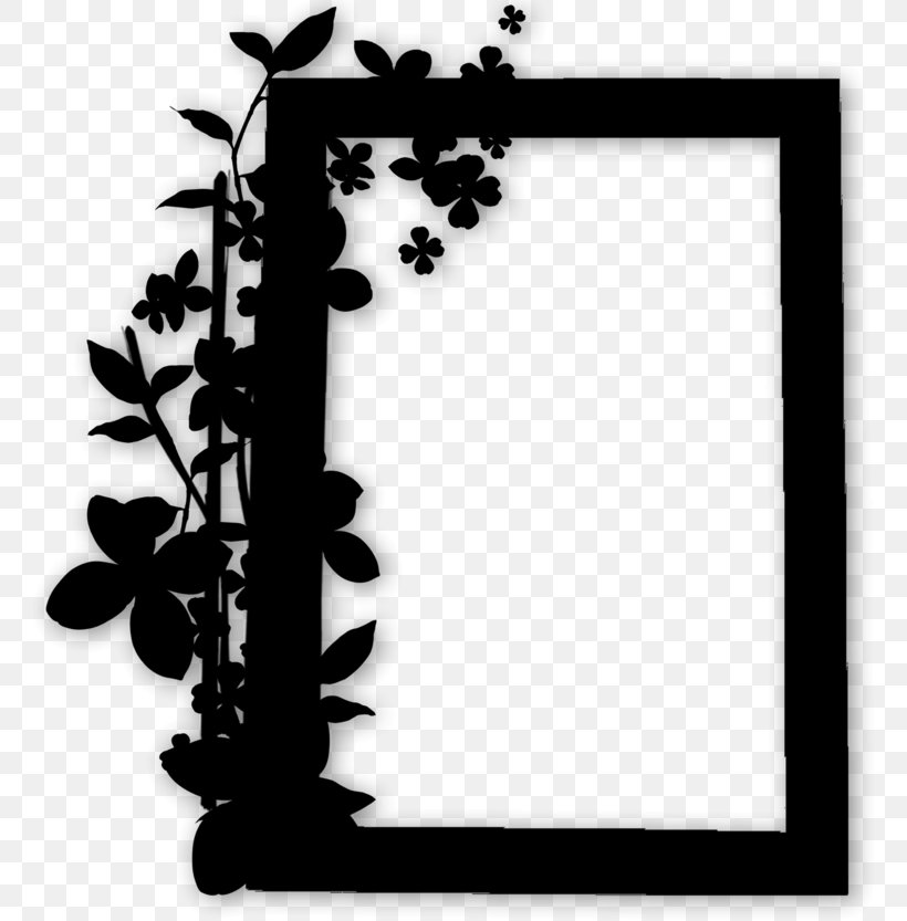 Picture Frames Silhouette Flower Font Image, PNG, 764x833px, Picture Frames, Blackandwhite, Flower, Interior Design, Picture Frame Download Free