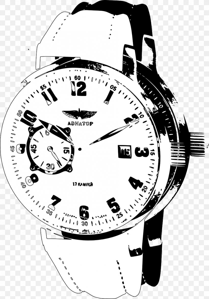 Watch Clock Clip Art, PNG, 896x1280px, Watch, Black And White, Brand, Chronograph, Clock Download Free