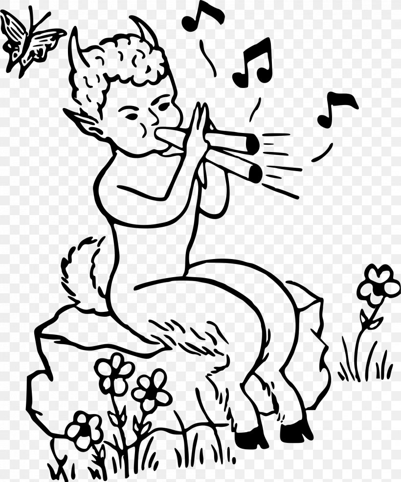 Black And White Faun Clip Art, PNG, 1994x2400px, Watercolor, Cartoon, Flower, Frame, Heart Download Free