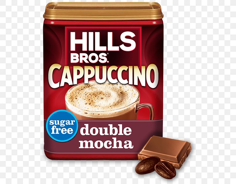Cappuccino Instant Coffee Drink Mix White Chocolate, PNG, 640x640px, Cappuccino, Brand, Cafe, Caffeine, Caramel Download Free