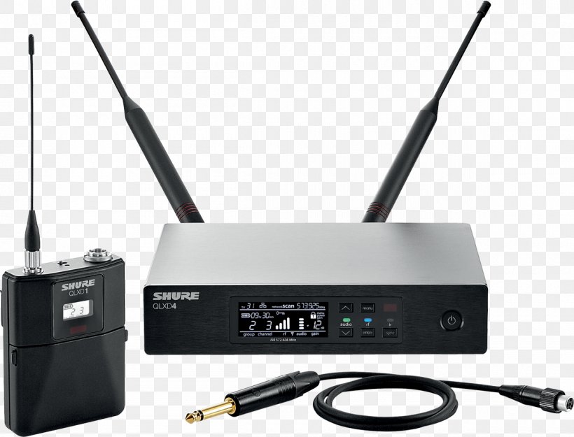 Wireless Microphone Shure SM58 Shure SM57 Wireless Microphone, PNG, 1200x916px, Microphone, Audio, Audio Receiver, Cable, Electrical Cable Download Free