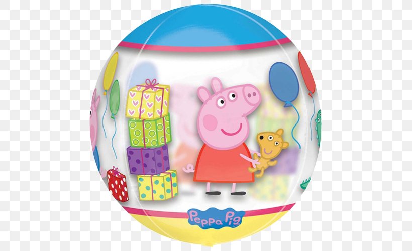 Balloon George Pig Party Birthday Piñata, PNG, 500x500px, Balloon, Animated Film, Baby Toys, Birthday, Easter Egg Download Free