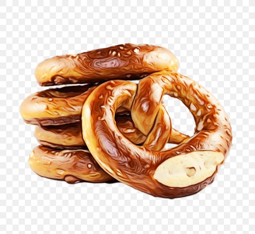 Food Lye Roll Viennoiserie Cuisine Baked Goods, PNG, 750x750px, Watercolor, Bagel, Baked Goods, Bread, Cuisine Download Free