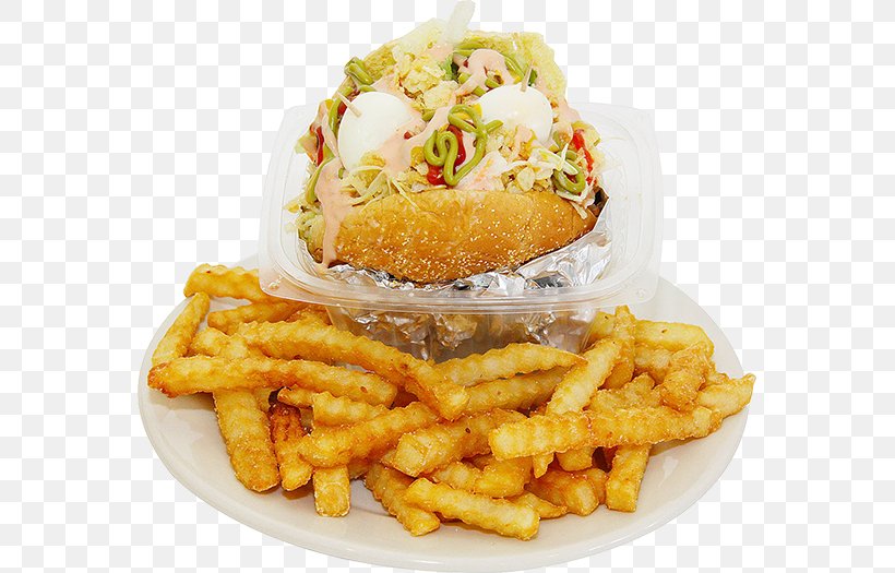 French Fries Fried Chicken Colombian Cuisine Fish And Chips Spanish Cuisine, PNG, 568x525px, French Fries, American Food, Chicken, Chicken And Chips, Chicken Fries Download Free