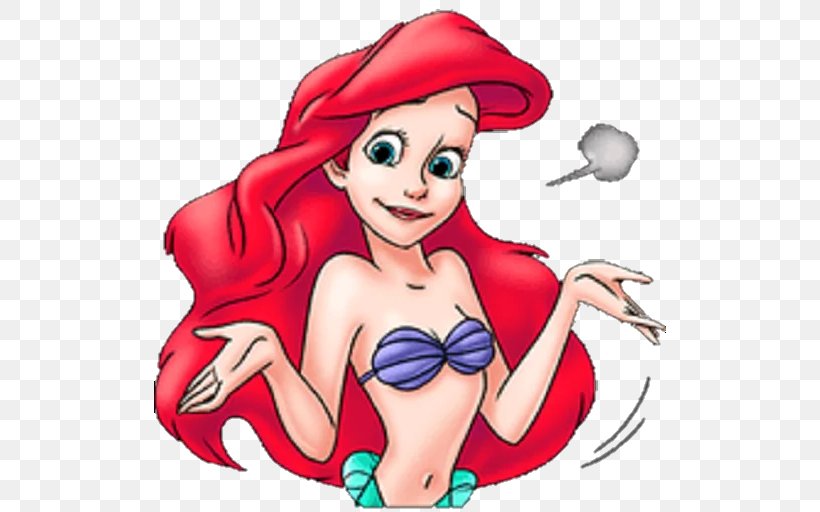 Sticker Telegram The Little Mermaid Flounder, PNG, 512x512px, Watercolor, Cartoon, Flower, Frame, Heart Download Free